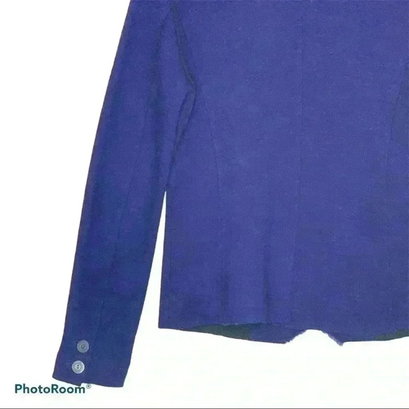 Eileen Fisher Merino Wool Knit Purple Blazer - Picture 5 of 6